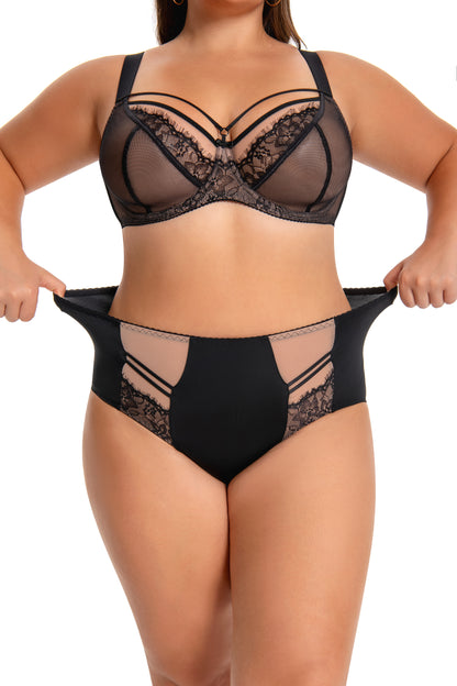 MissCurvaty Plus Size Bra with Underwire String Woman's Half Cup Lace Bra Unlined Non Padded Bra