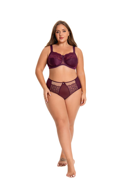 MissCurvaty Full Coverage Bra Comfort & Support. Three-Section Cup, Side Frame, Underwire Banded Stretch Lace Dd+ Bras