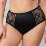 MissCurvaty Women's High Waisted Plus Size Lace Brief For Women,Black - Image 2