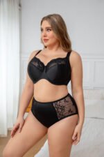 MissCurvaty Women's High Waisted Plus Size Lace Brief For Women,Black - Image 5