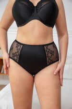 MissCurvaty Women's High Waisted Plus Size Lace Brief For Women,Black - Image 4
