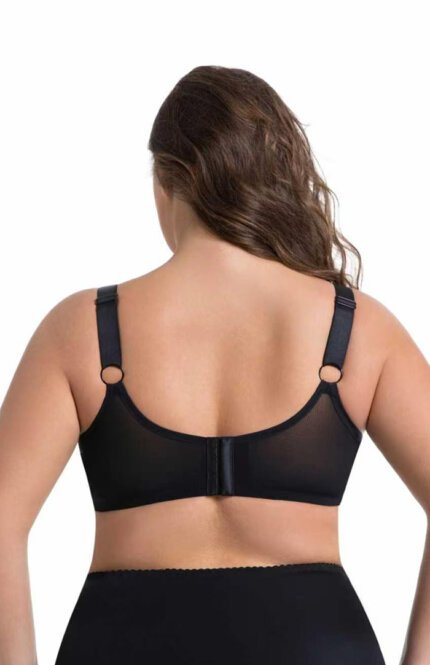 MissCurvy Women's Minimizer Bra Striped Full Cup Plus Size Underwire Push-Up Bra Black - Image 3