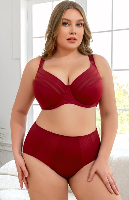 Miss Curvy Minimizer Plus Size Full Coverage Underwire Bra Curvy Women Smooth Mesh Panel - Image 2