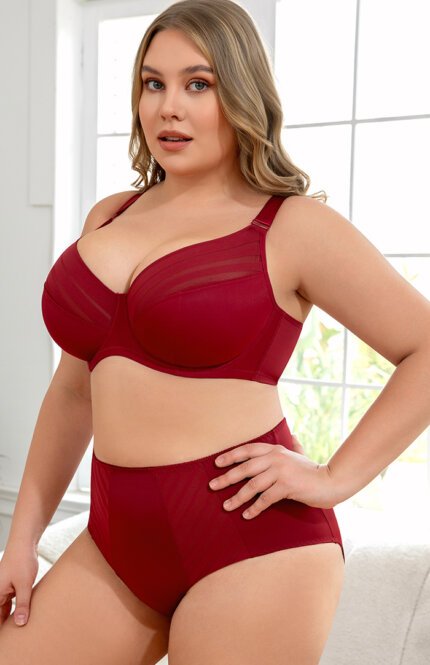 Miss Curvy Minimizer Plus Size Full Coverage Underwire Bra Curvy Women Smooth Mesh Panel - Image 3