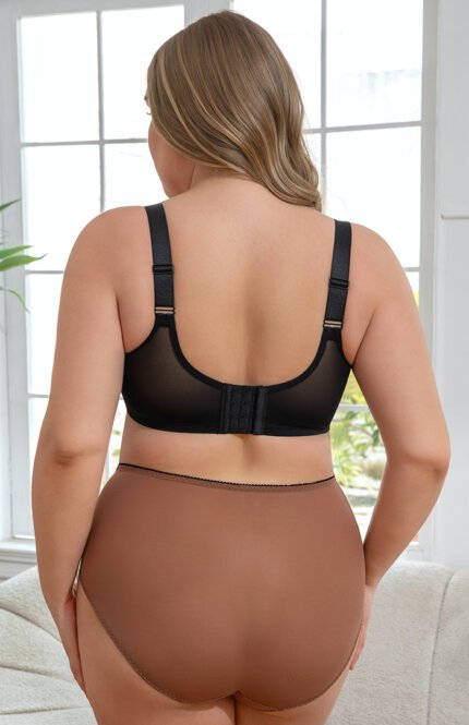 Misscurvaty Plus Size Bra Rose Floral Lace Embroidery Underwire Full‑Coverage Sheer Mesh Elegant Bra for Large Bust Curvy Women - Image 3