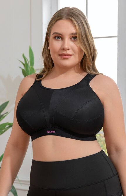 Misscurvaty Plus Size Sports Full Coverage Non‑Bounce Wire‑Free High Support Workout Bra for Large Bust - Image 2
