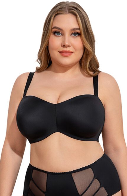 MissCurvy Minimizer Strapless Plus Size Bras for Women Full Coverage Underwire Non-Slip Support Bra - Image 4
