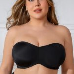 MissCurvy Minimizer Strapless Plus Size Bras for Women Full Coverage Underwire Non-Slip Support Bra