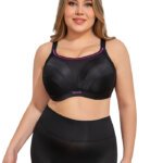 Miss Curvy Minimizer Sport Bras for Women Full Coverage Plus Size Underwire Push Up High Impact Breathable Mesh Athletic Bra