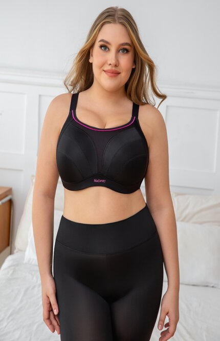 Miss Curvy Minimizer Sport Bras for Women Full Coverage Plus Size Underwire Push Up High Impact Breathable Mesh Athletic Bra - Image 2